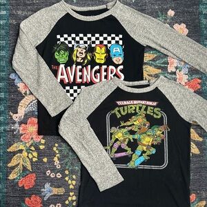 Jumping Beans Boys Avengers & Ninja Turtles Long-Sleeve Baseball Tees, Size 6